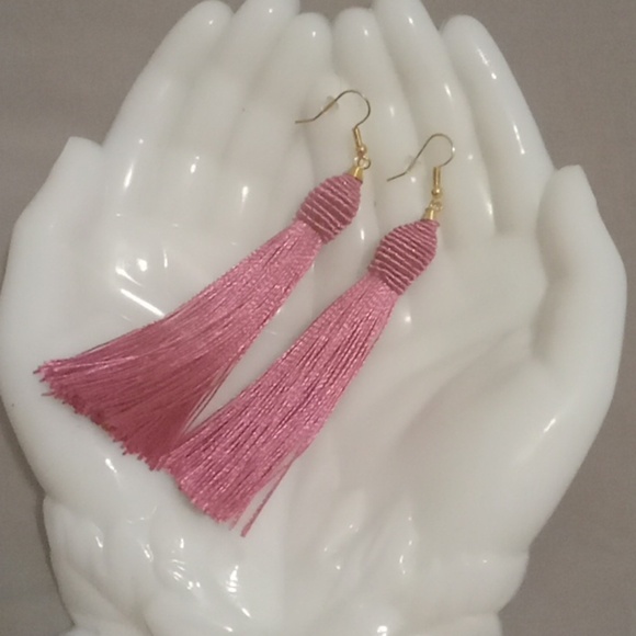 Barbie Pink Tassle Earrings - Picture 2 of 5